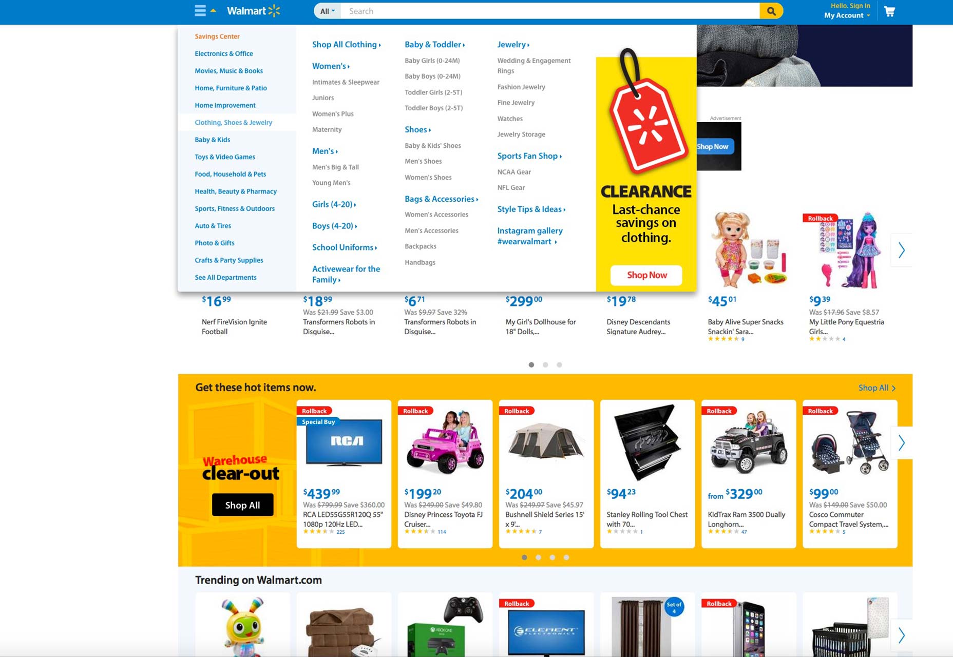 Essential tips for converting a desktop site, to mobile Walmart-Navigation-Layers-Desktop-Screenshot