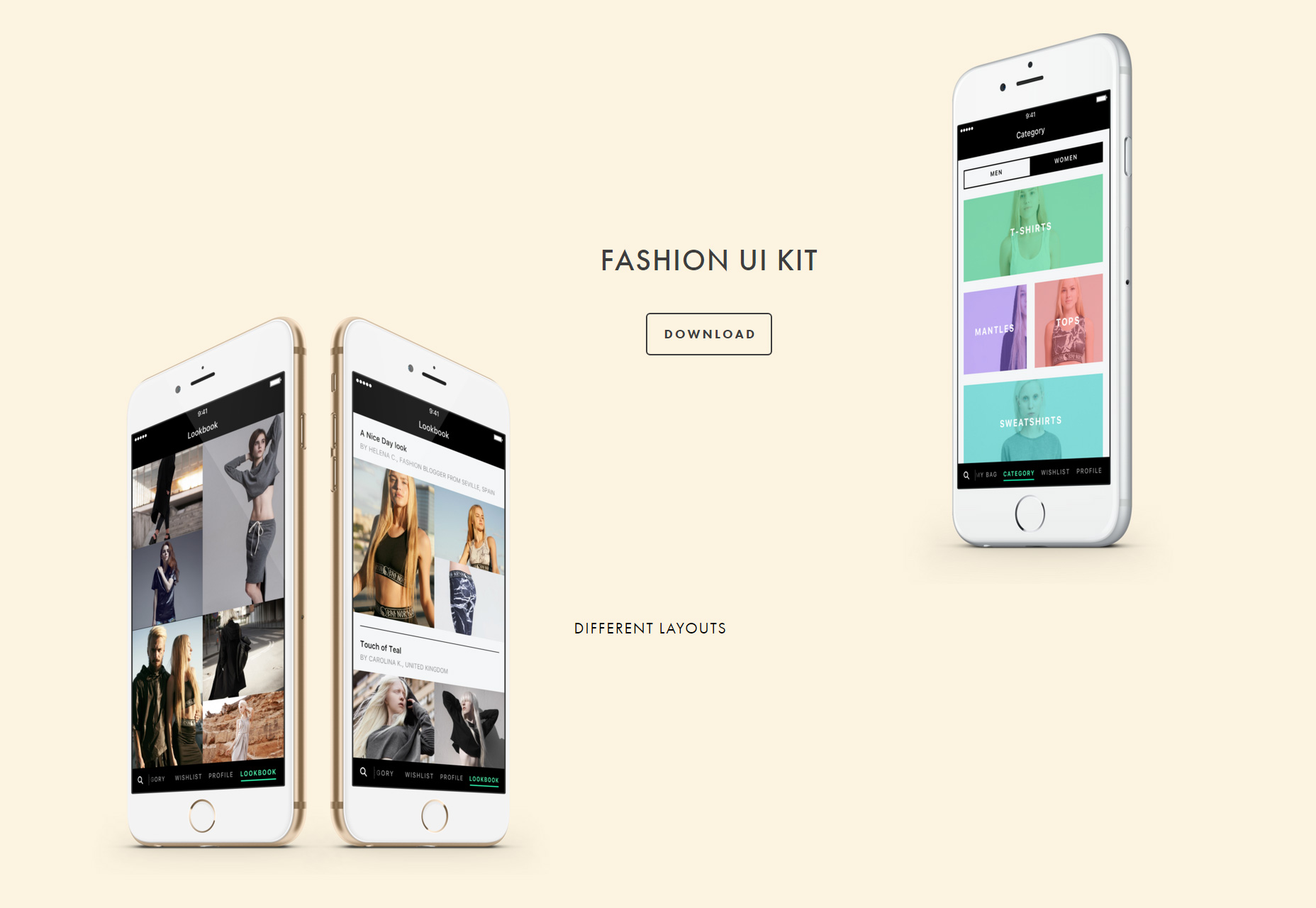 50+ fresh resources for designers, October 2015 Fashion-focused iPhone Sketch UI Kit