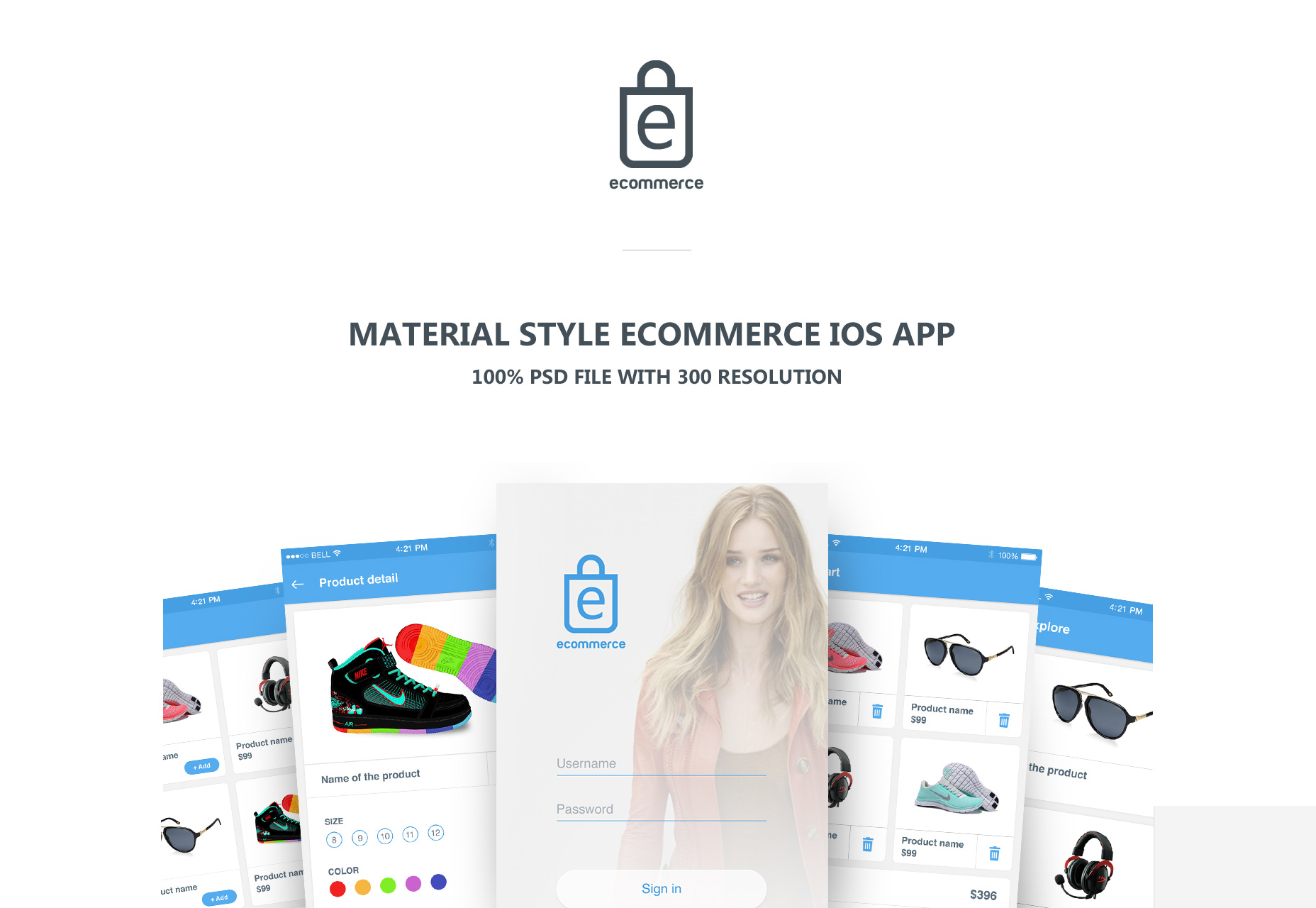 50+ fresh resources for designers, October 2015 ECommerce Material Style UI Kit