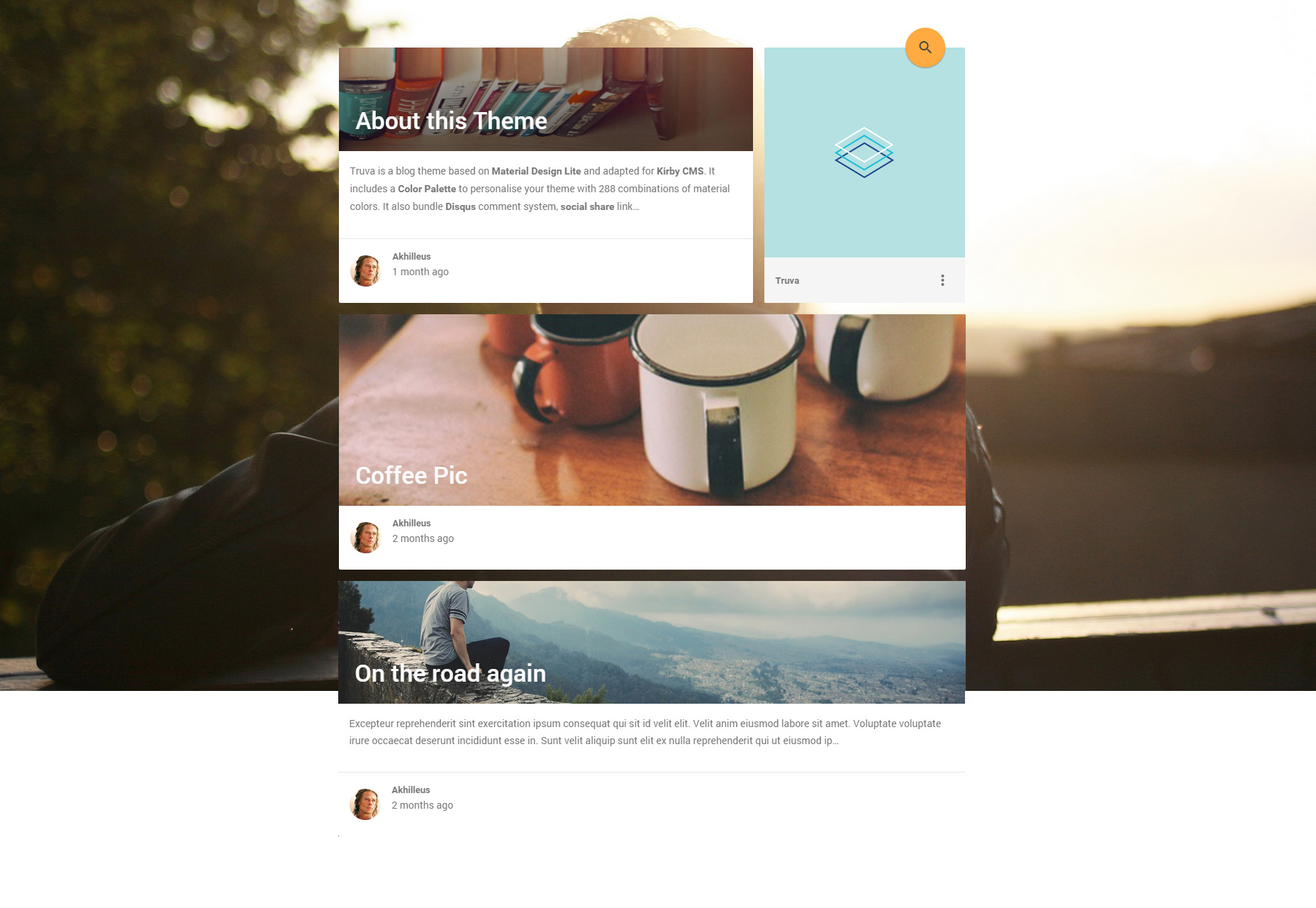 50+ fresh resources for designers, October 2015 Truva: Material Design Kirby CMS Theme