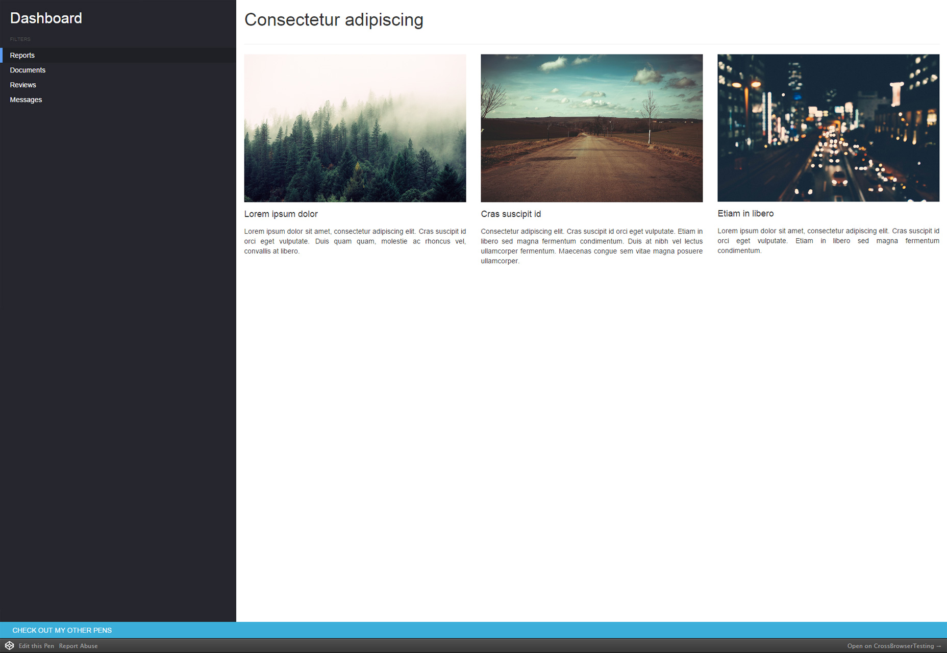 50+ fresh resources for designers, October 2015 Pure CSS3 Parallax Menu
