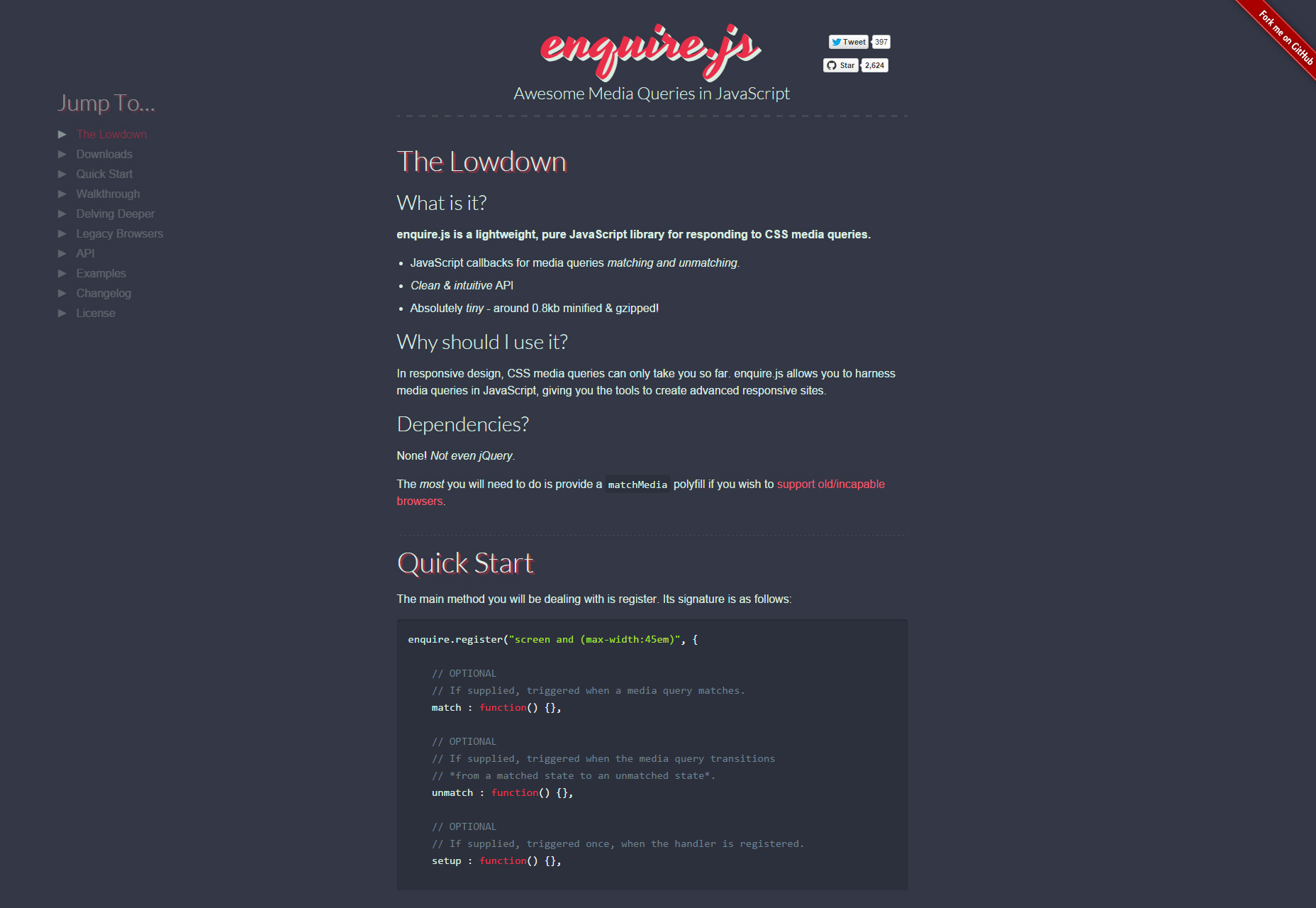 50+ fresh resources for designers, October 2015 Enquire.js: Awesome JavaScript Media Queries