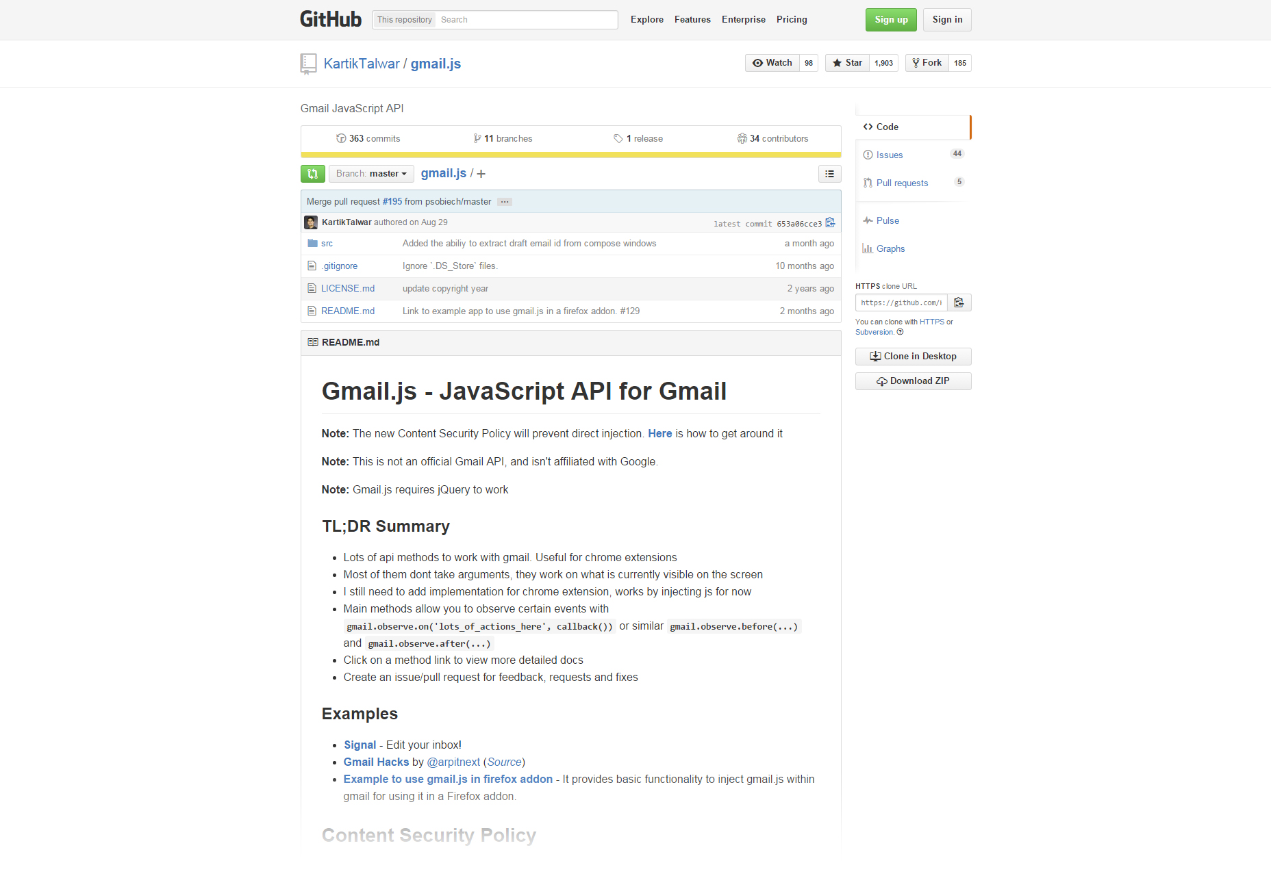50+ fresh resources for designers, October 2015 Gmail.js: JavaScript API for Gmail Management