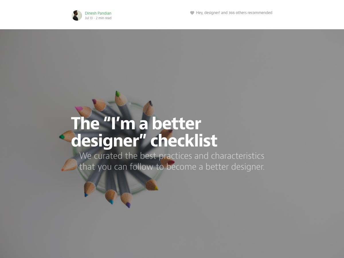 The "I’m a better designer" checklist