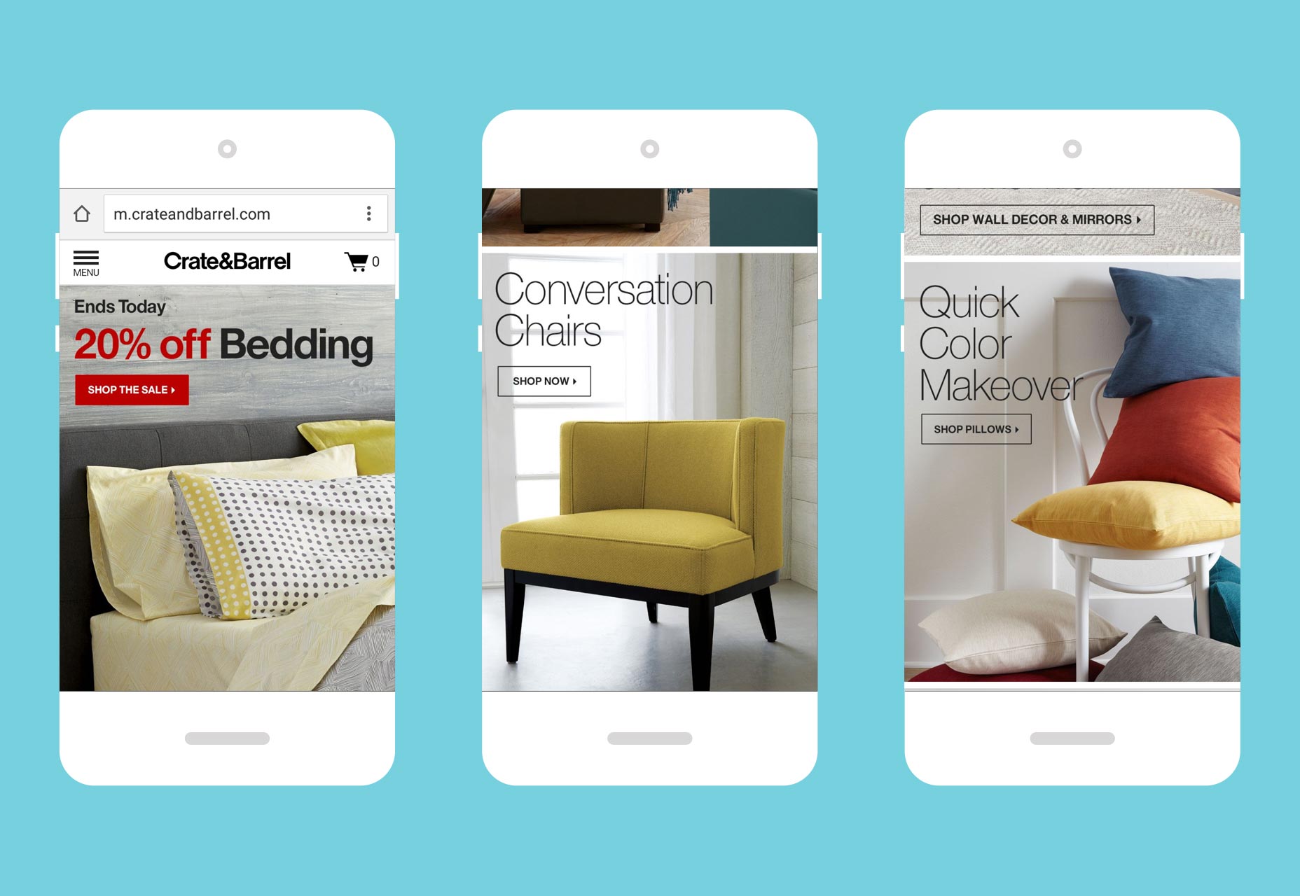 How to design for mobile UX crateandbarrel
