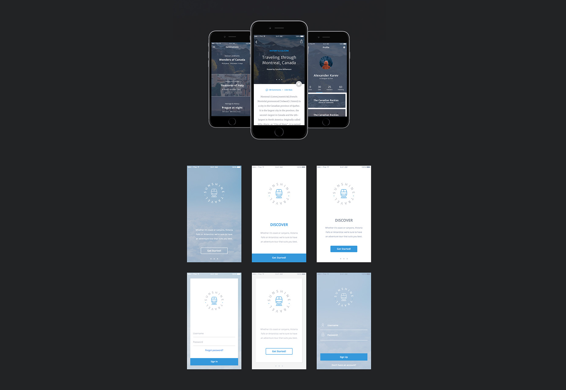 50 incredible freebies for web designers, September 2015 Sunshine Travel: A Traveler Apps UI Kit