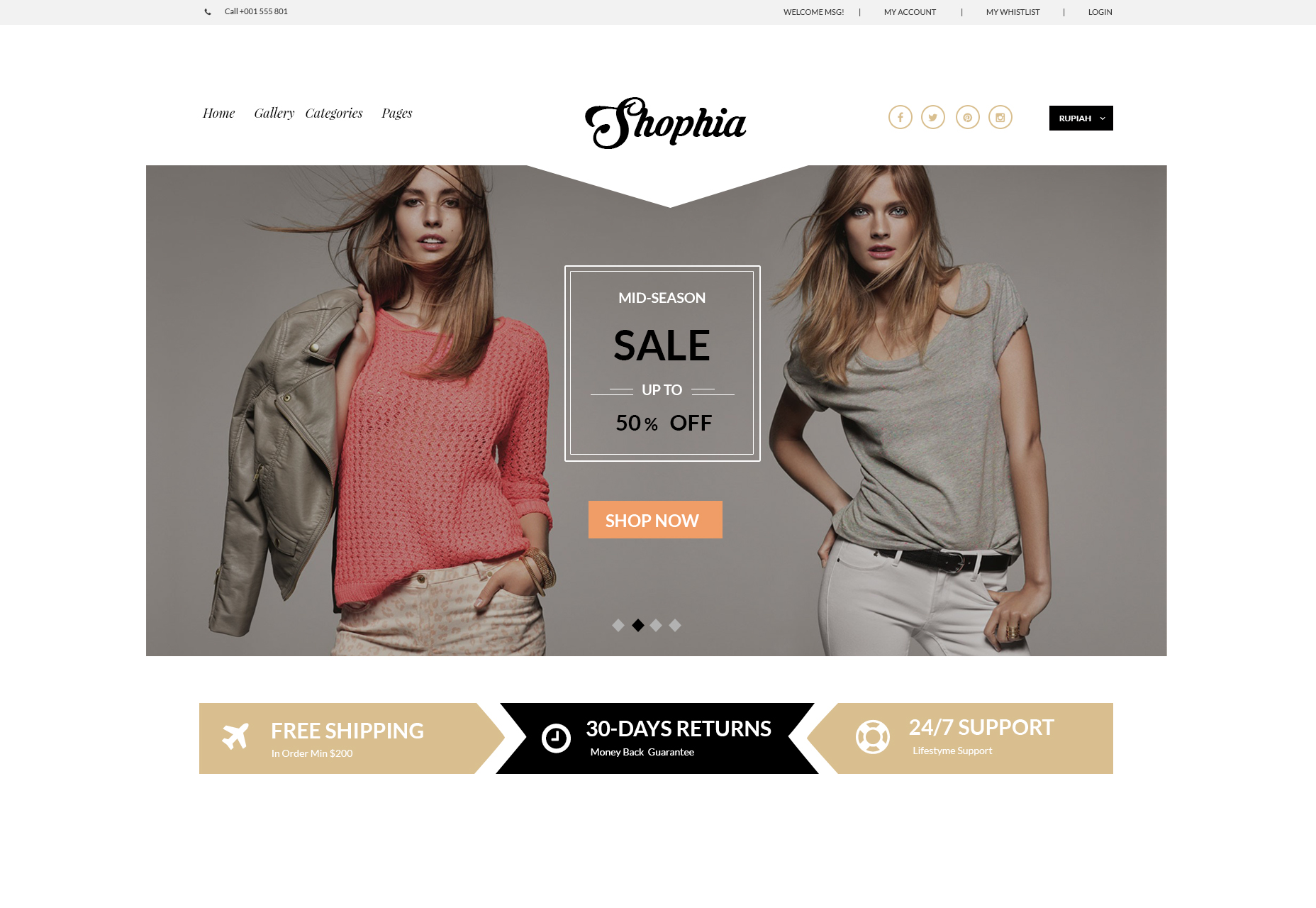 50 incredible freebies for web designers, September 2015 Shophia: Free ECommerce Website Theme