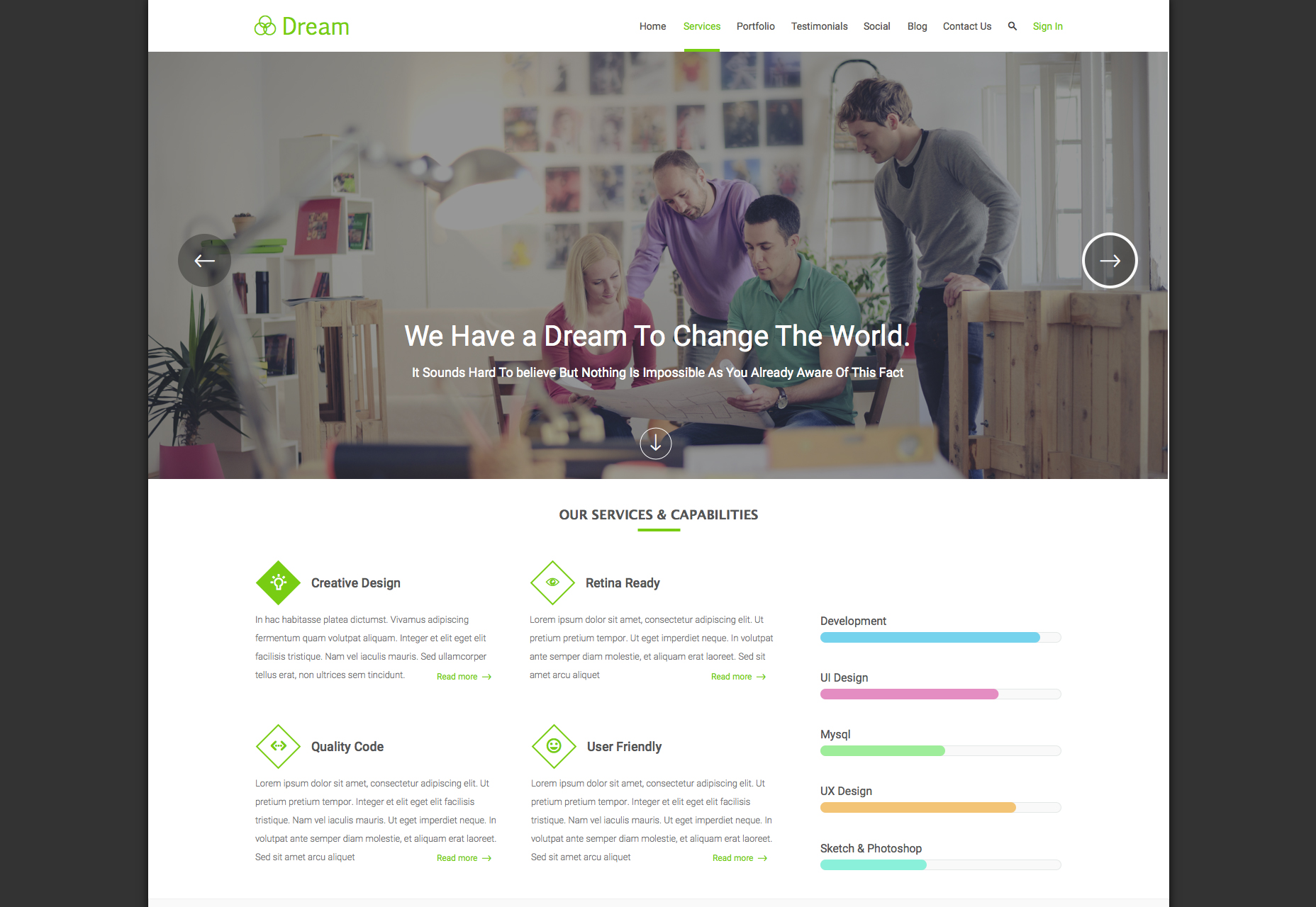 50 incredible freebies for web designers, September 2015 Dream: Clean Single-column Landing Page Template