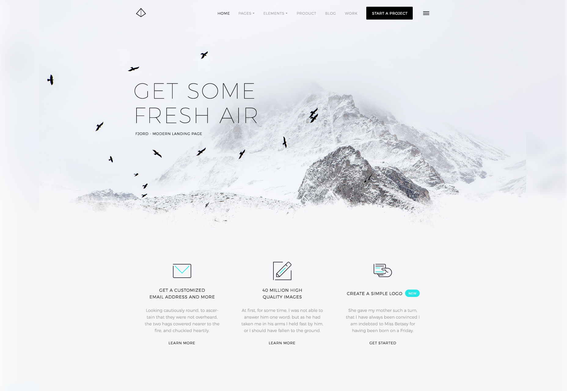 50 incredible freebies for web designers, September 2015 Fjord: A Clean & Cold Schemed Landing Page Theme