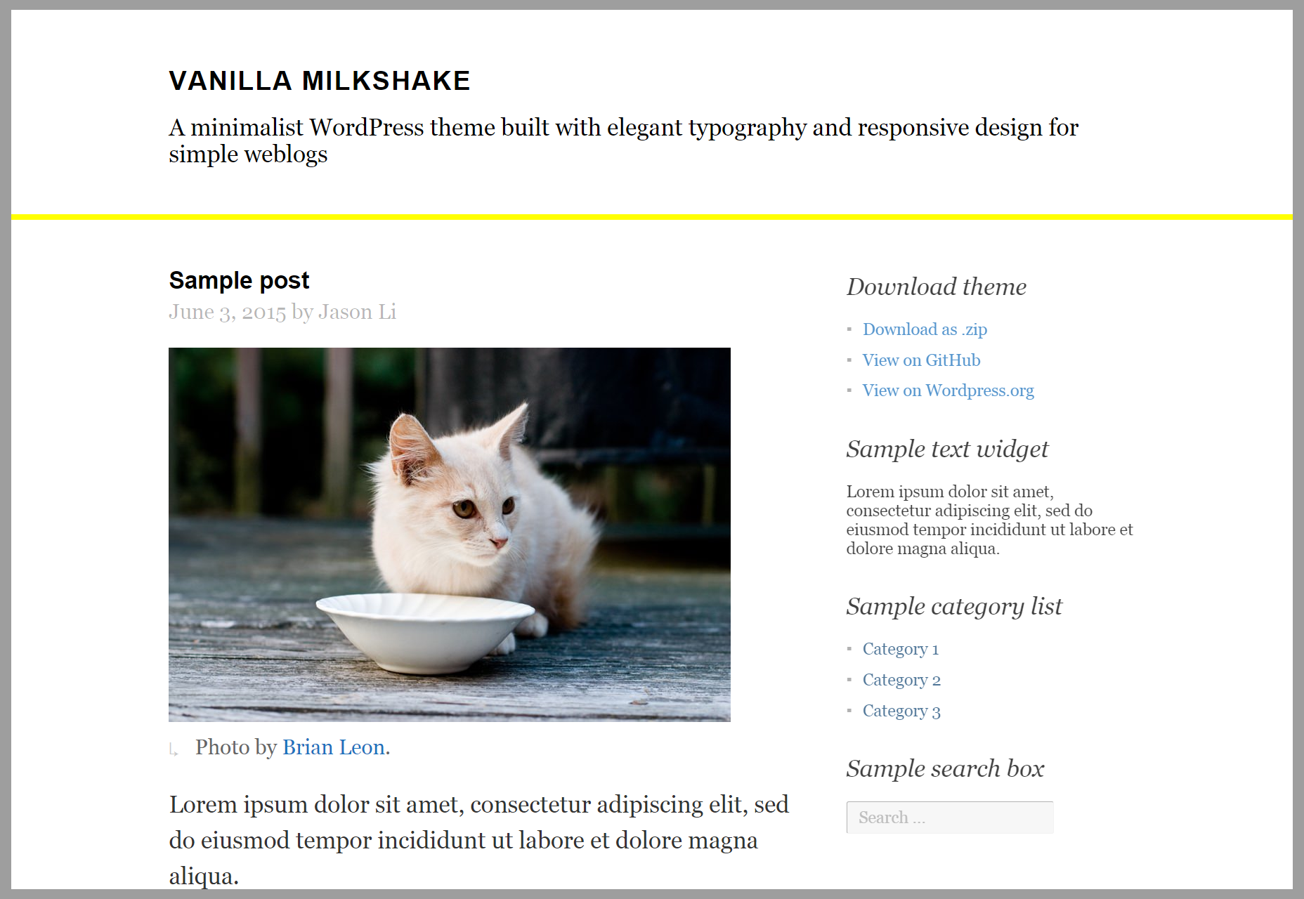 50 incredible freebies for web designers, September 2015 Vanilla Milkshake: Simple Blogging WordPress Theme