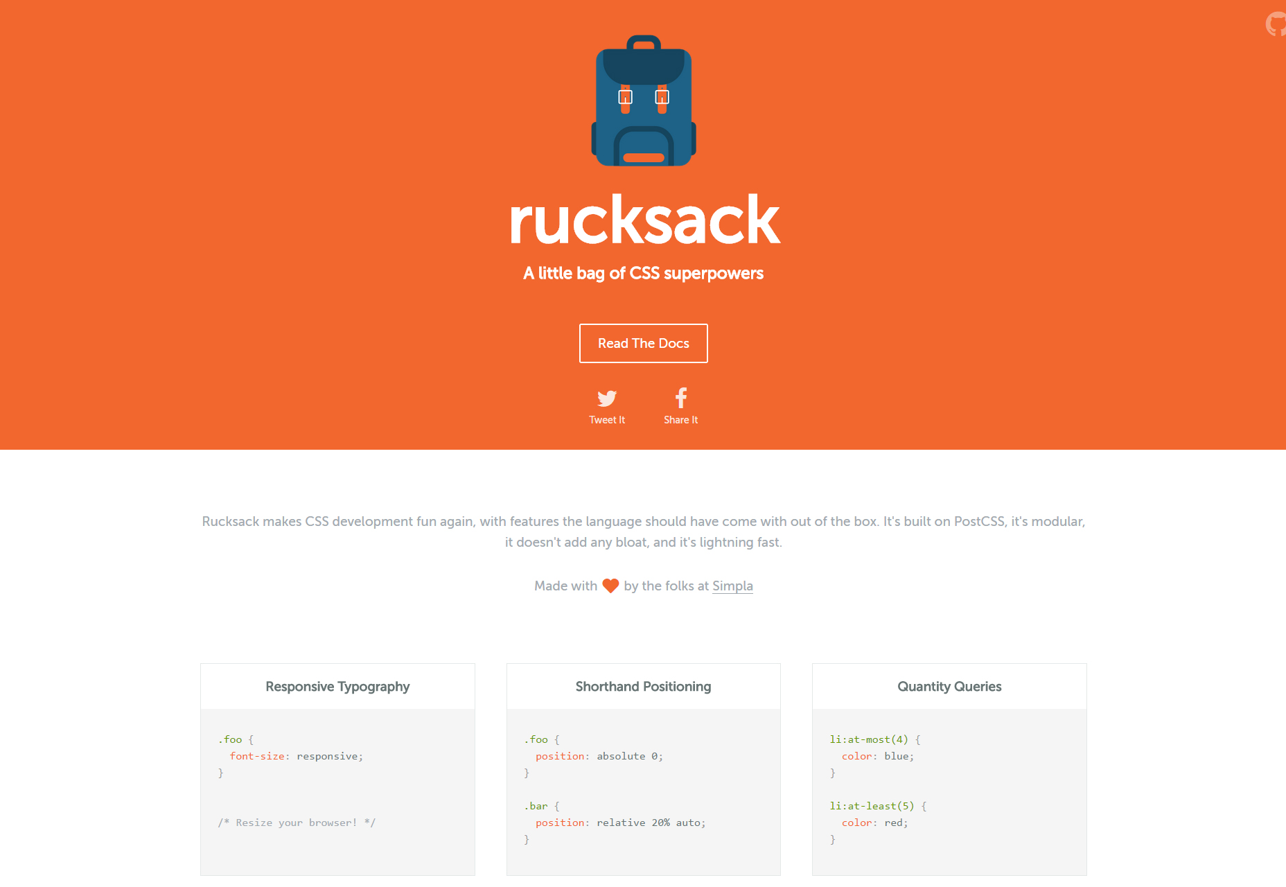 50 incredible freebies for web designers, September 2015 Rucksack: A Full-featured CSS Library