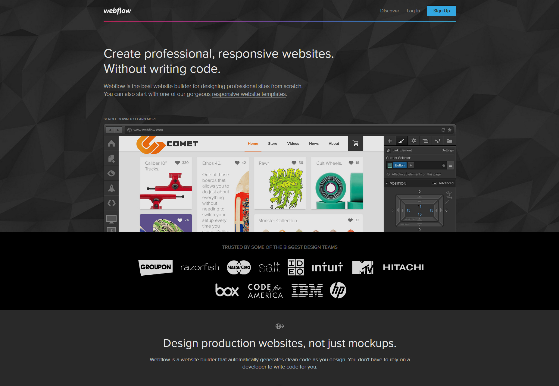 50 incredible freebies for web designers, September 2015 Webflow: Design-focused Website Builder