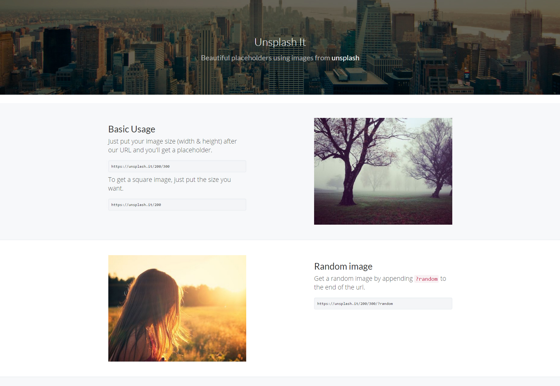 50 incredible freebies for web designers, September 2015 Unsplash It: Image Placeholders One-line URL