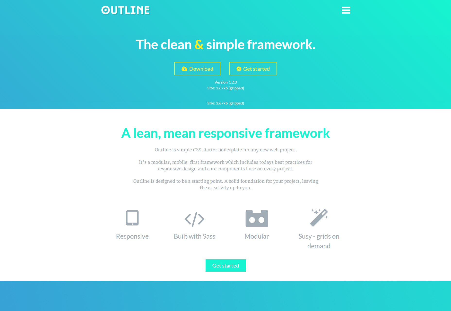 50 incredible freebies for web designers, September 2015 Outline - The Clean & Simple Responsive CSS Framework.