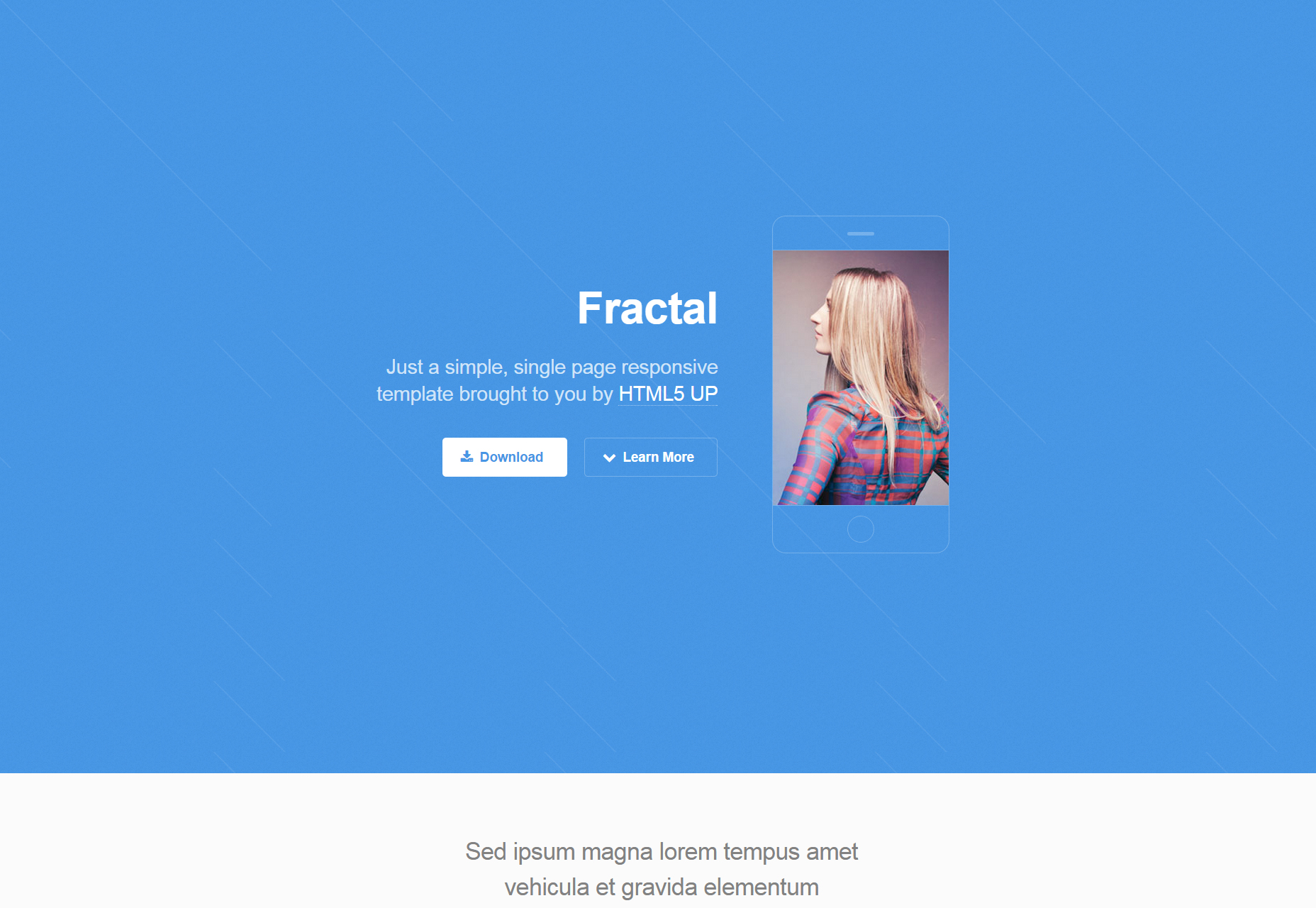 50 incredible freebies for web designers, July 2015 Fractal: Single-page Responsive HTML5 Template