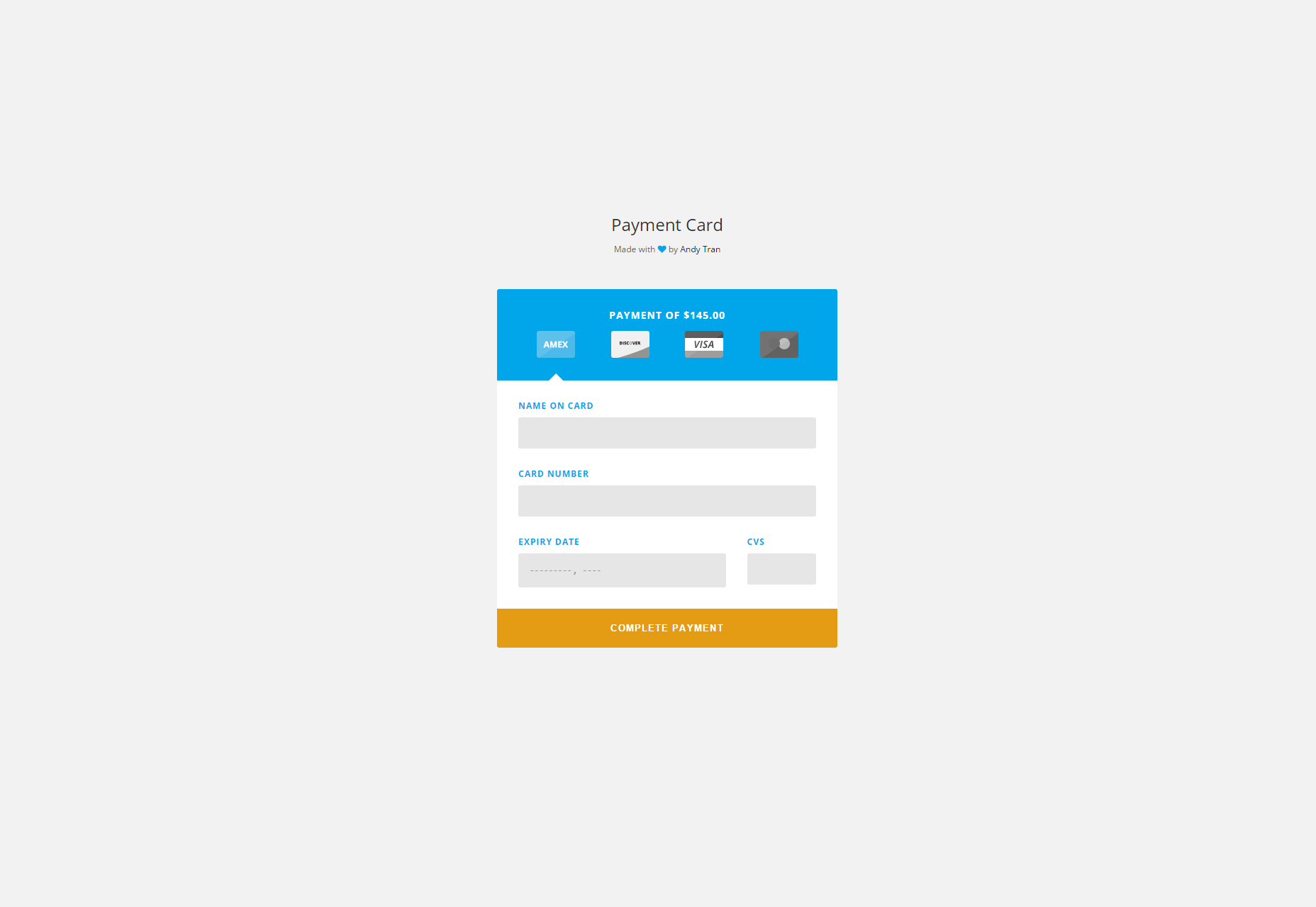 50 incredible freebies for web designers, July 2015 Flat CSS Payment Modal with Visual Aids