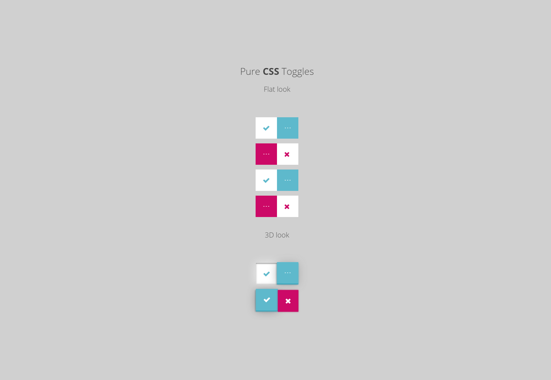 50 incredible freebies for web designers, July 2015 Pure CSS Animated Toggles Snippet