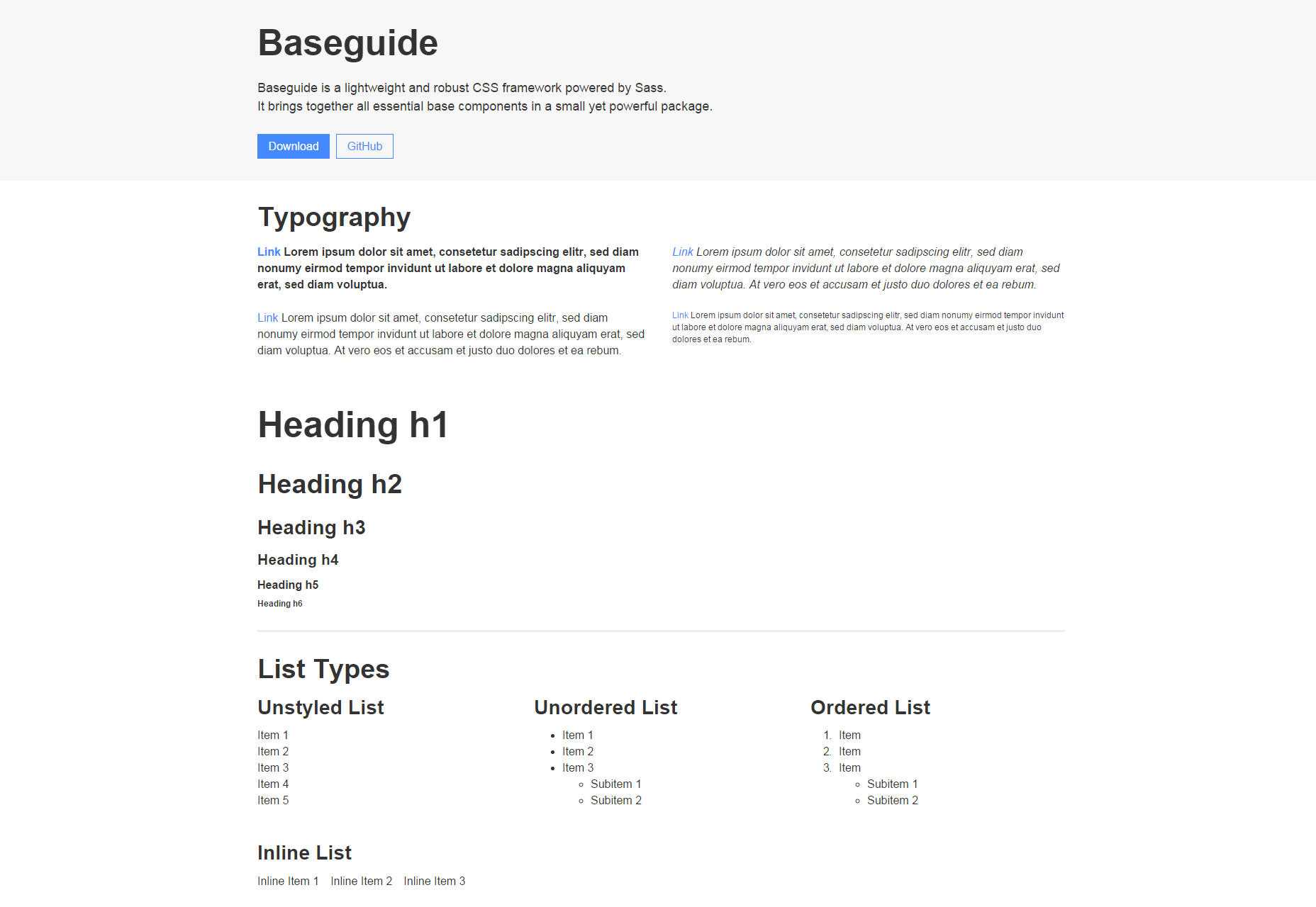 50 incredible freebies for web designers, July 2015 Baseguide: Lightweight CSS Framework