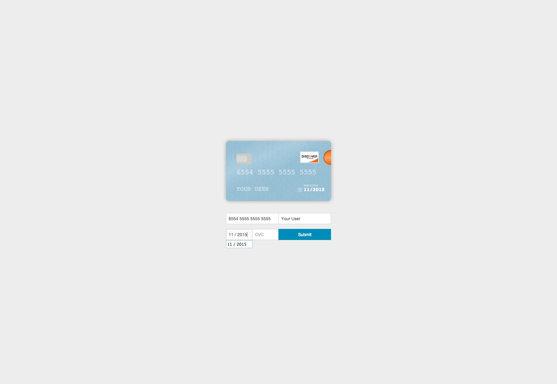50 incredible freebies for web designers, July 2015 Card: Credit Card Information JavaScript Visualizer