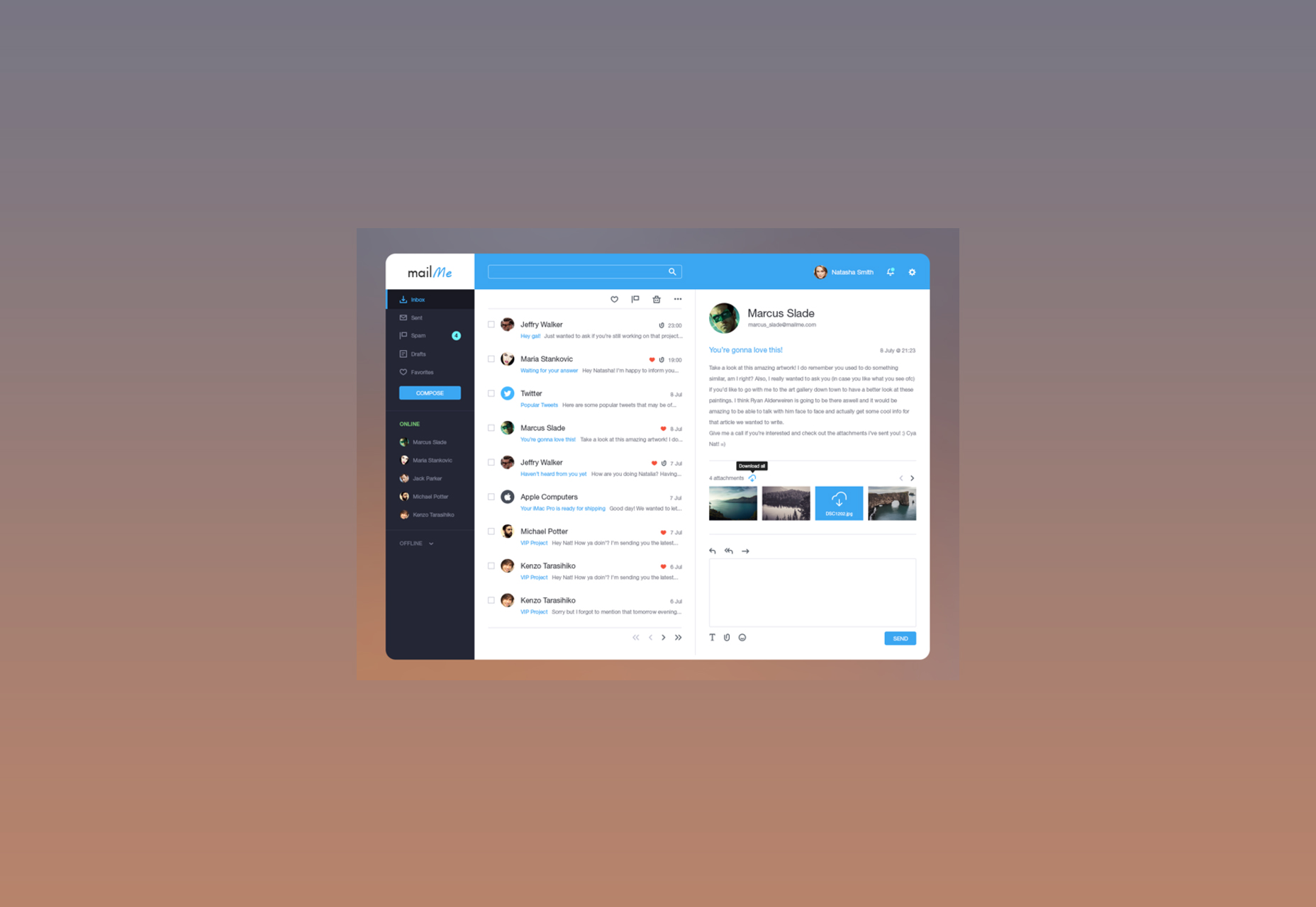 50+ incredible freebies for web designers, June 2015 Email Client Photoshop Template