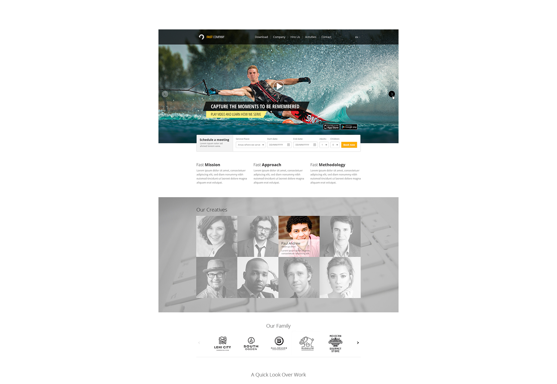 50+ incredible freebies for web designers, June 2015 One Page PSD Website Template
