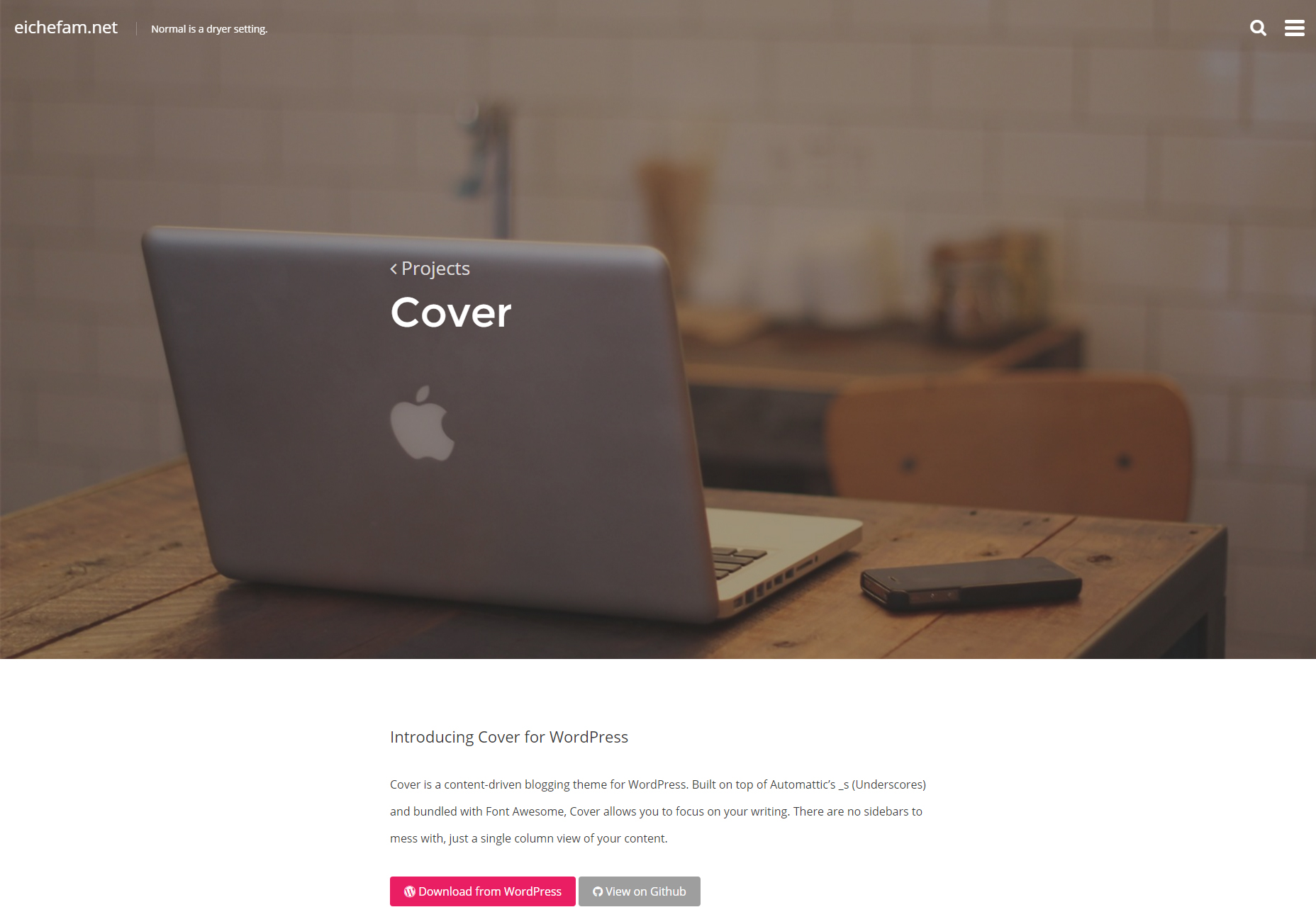 50+ incredible freebies for web designers, June 2015 Cover: Free Minimal Writing WordPress Theme