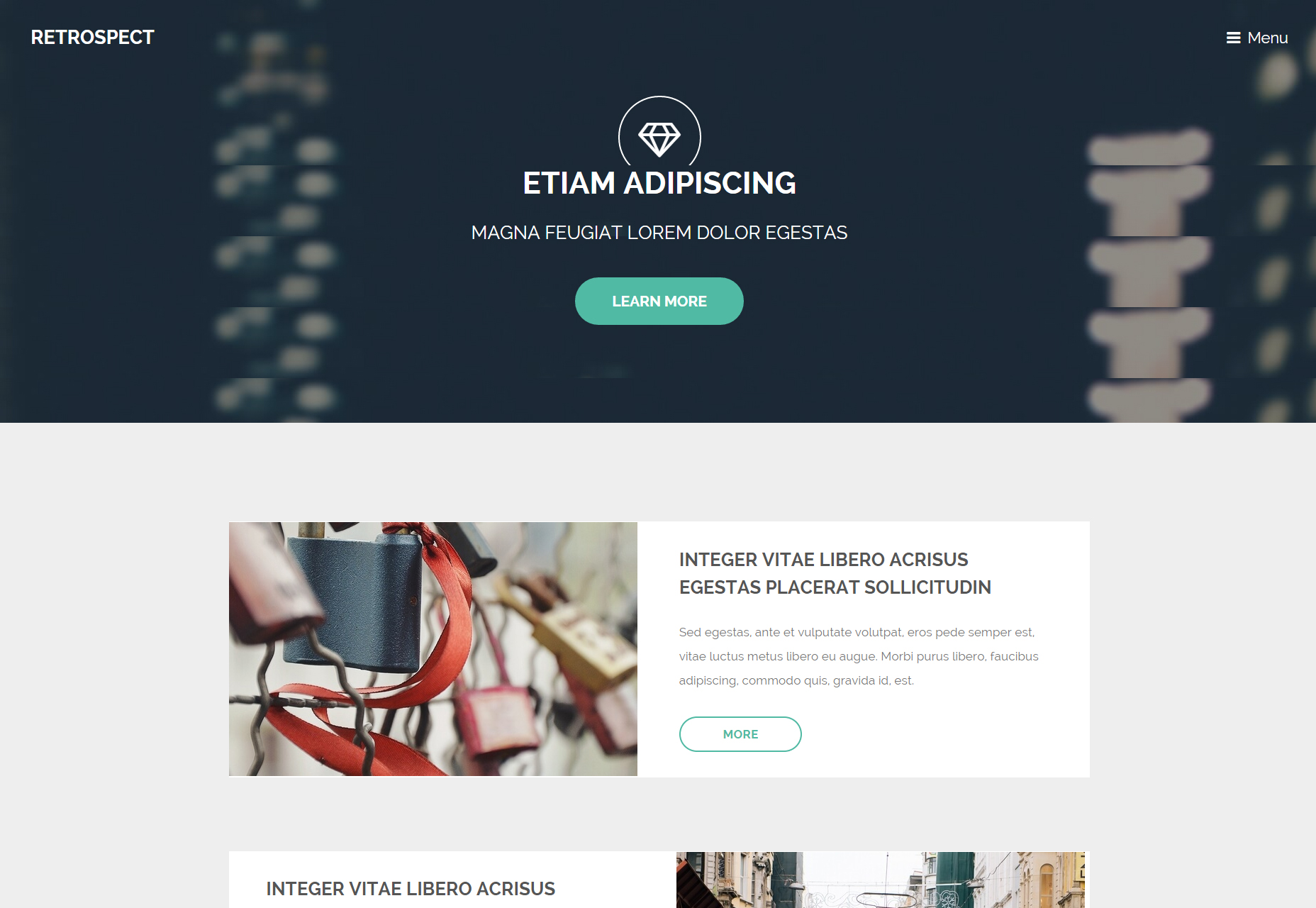 50+ incredible freebies for web designers, June 2015 Retrospect: One Page HTML5 Template