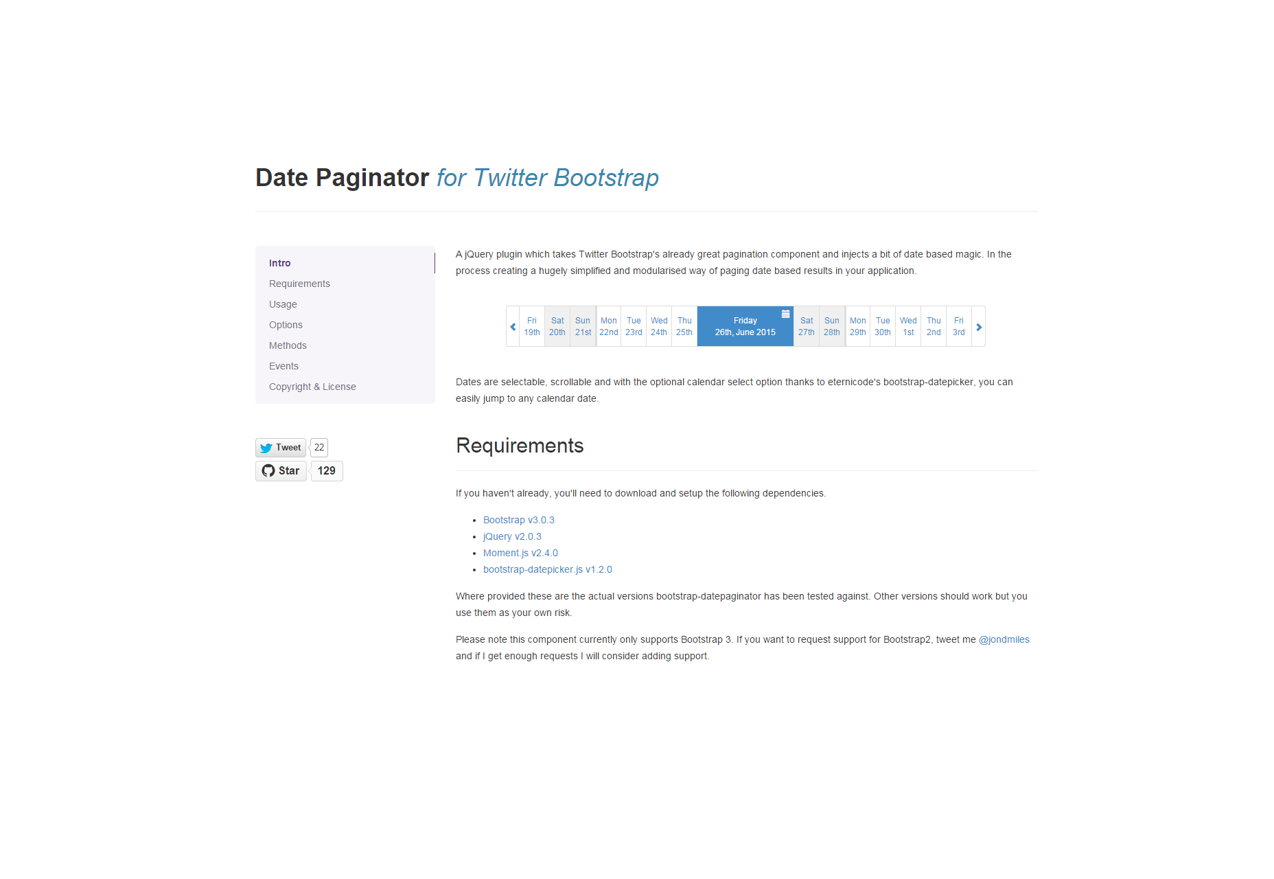 50+ incredible freebies for web designers, June 2015 Twitter Bootstrap Date Paginator