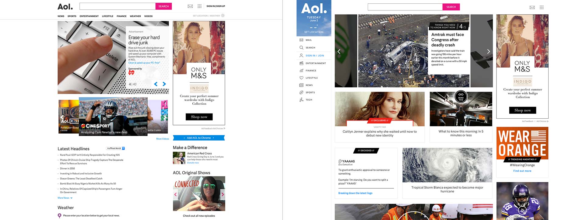 Aol.com redesigns mobile-first comparison