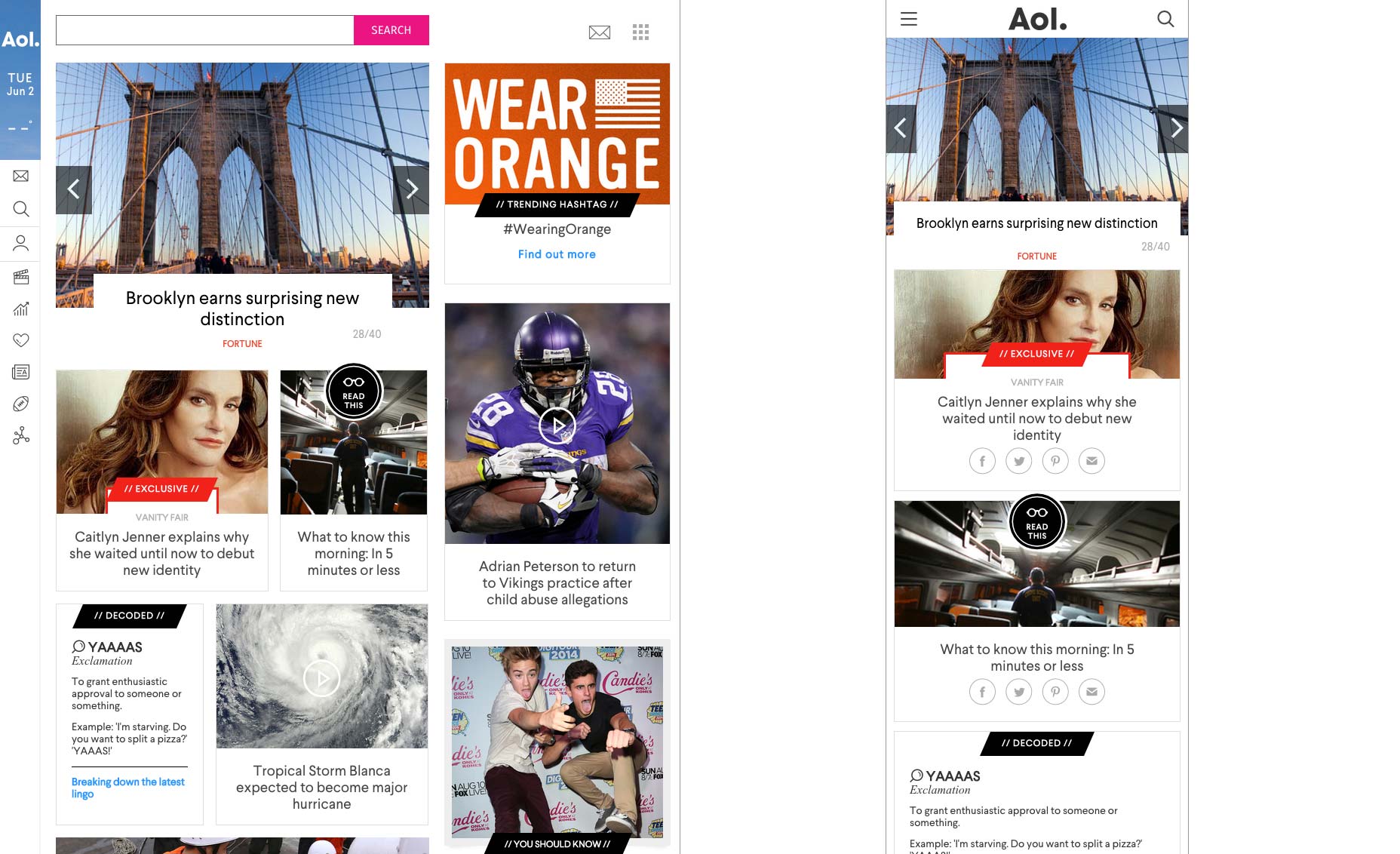 Aol.com redesigns mobile-first mobile