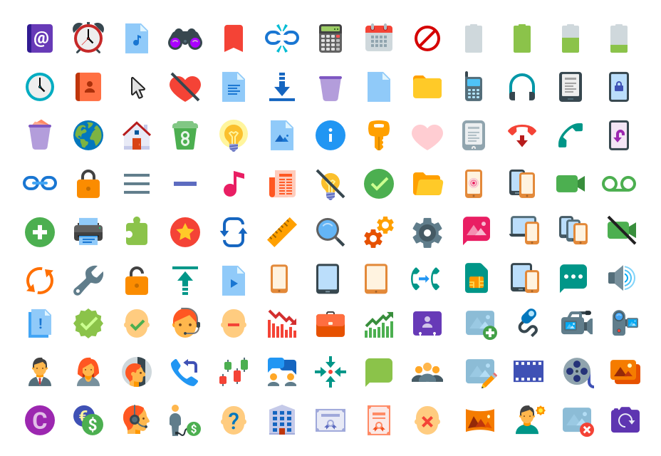 50+ incredible freebies for web designers, May 2015 Flat Color Icons