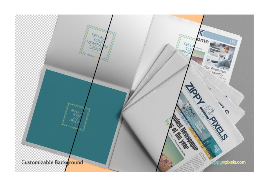 50+ incredible freebies for web designers, May 2015 Beautiful Newspaper Ad PSD Mockup