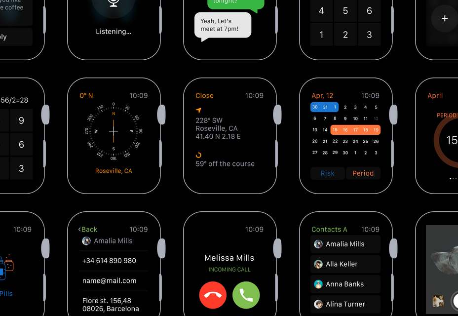50+ incredible freebies for web designers, May 2015 Apple Watch UI Kit