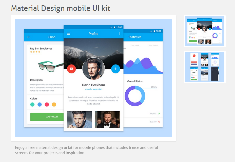 50+ incredible freebies for web designers, May 2015 Material Design Mobile UI Kit