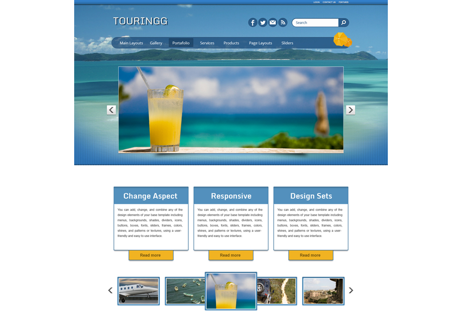 50+ incredible freebies for web designers, May 2015 Tourism WordPress Theme