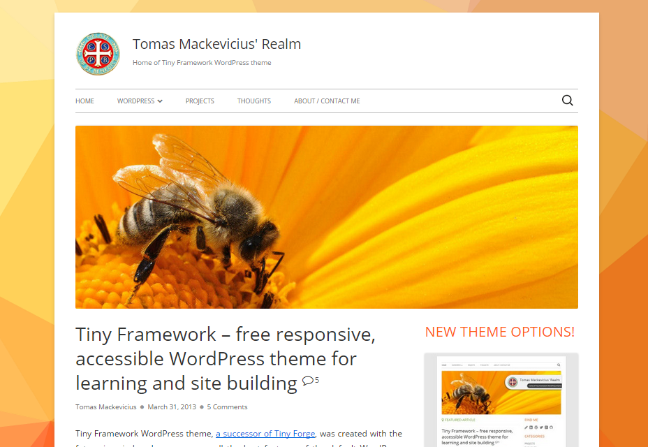 50+ incredible freebies for web designers, May 2015 Tiny Framework: Responsive and Lightweight WordPress Theme