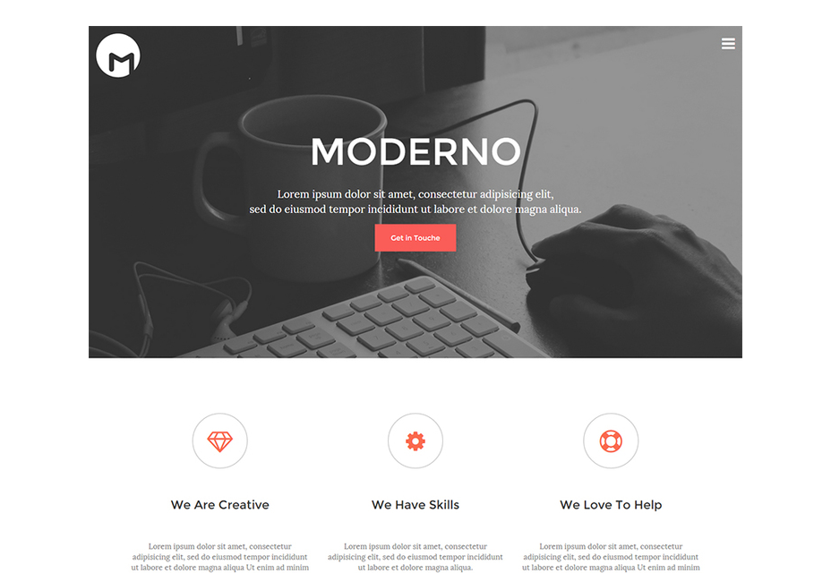 50+ incredible freebies for web designers, May 2015 Moderno: Free HTML5 Responsive Template