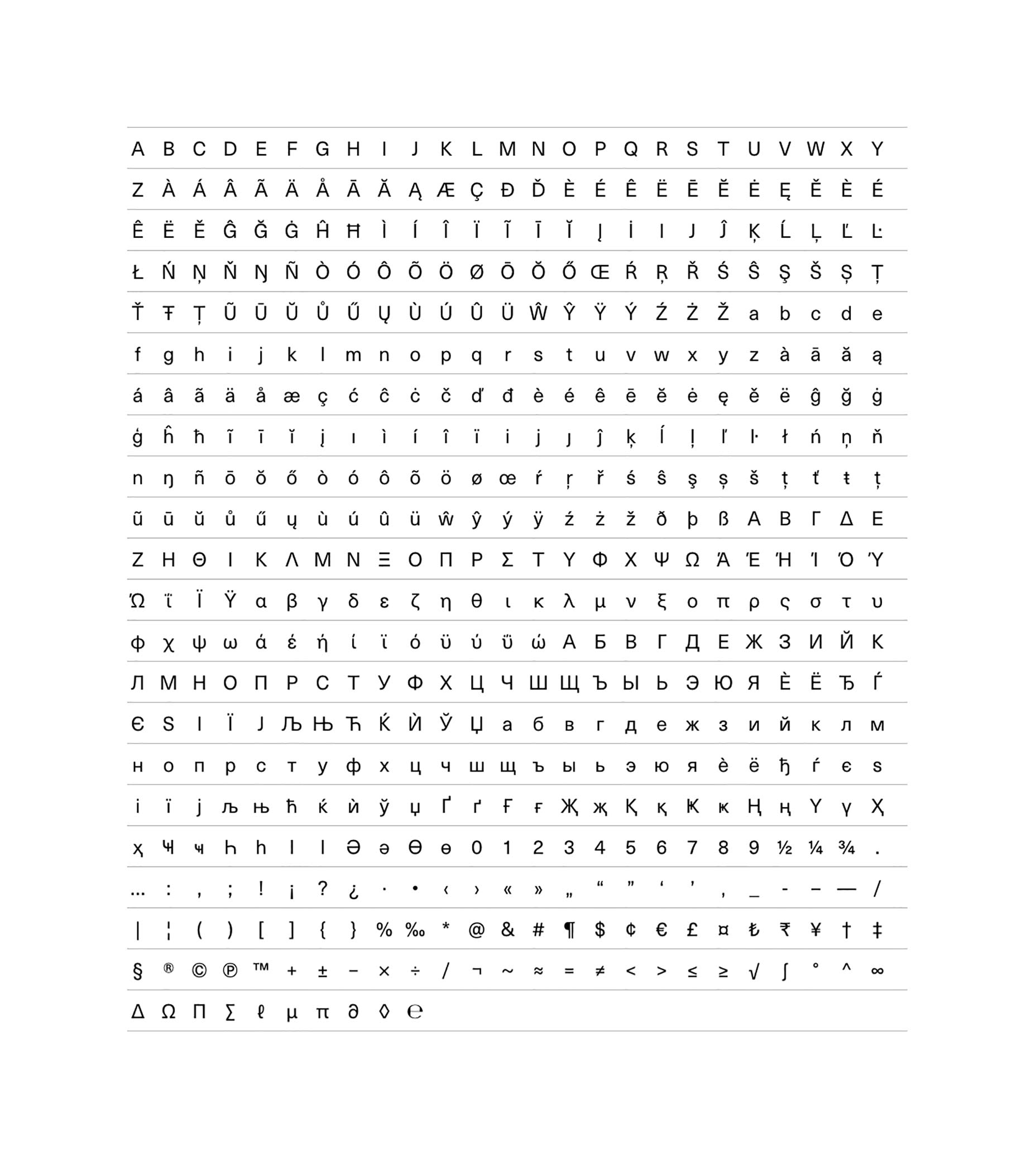 glyphs