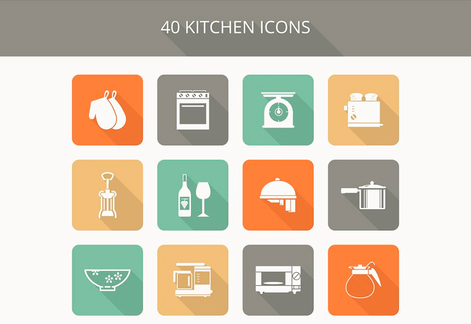 50+ incredible freebies for web designers, March 2015 Freebie: Kitchen Icon Set