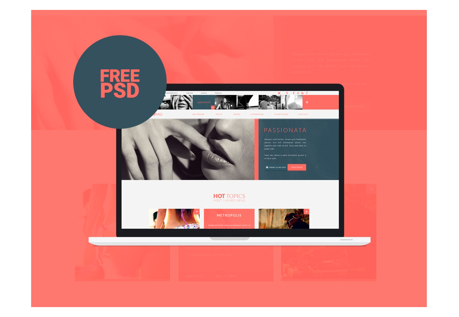 50+ incredible freebies for web designers, March 2015 Flat Magazine Template