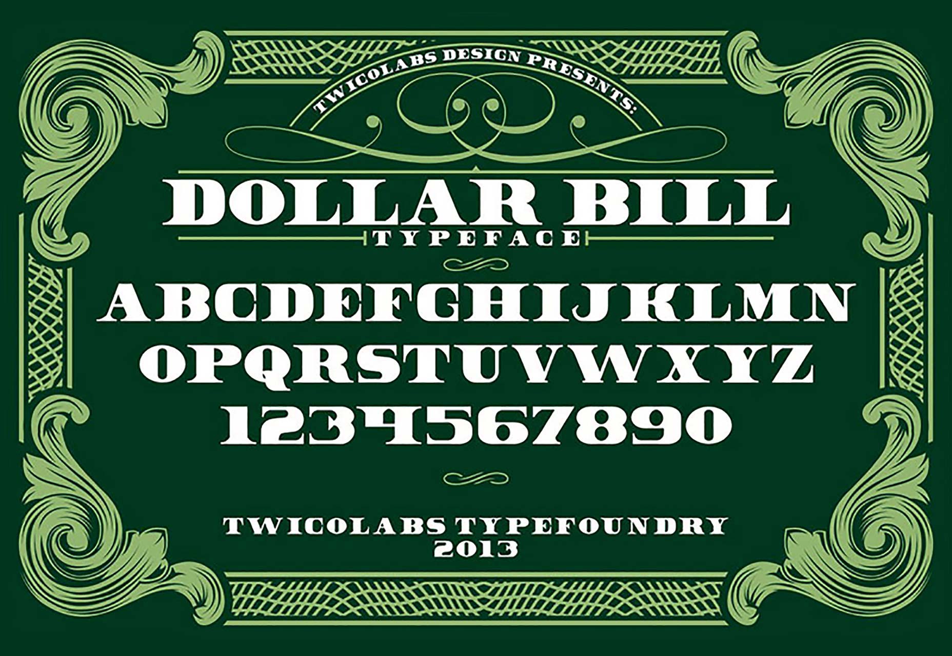 65 best free fonts, Spring 2015 033_dollar-bill