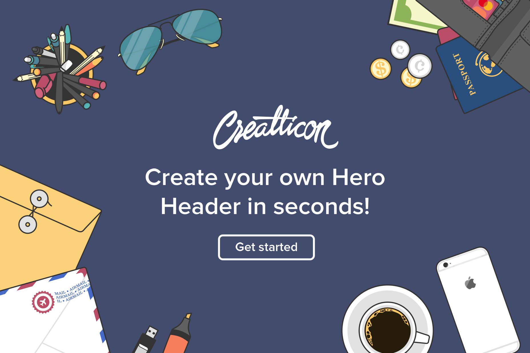 Free download: 59 flat-style illustrations one