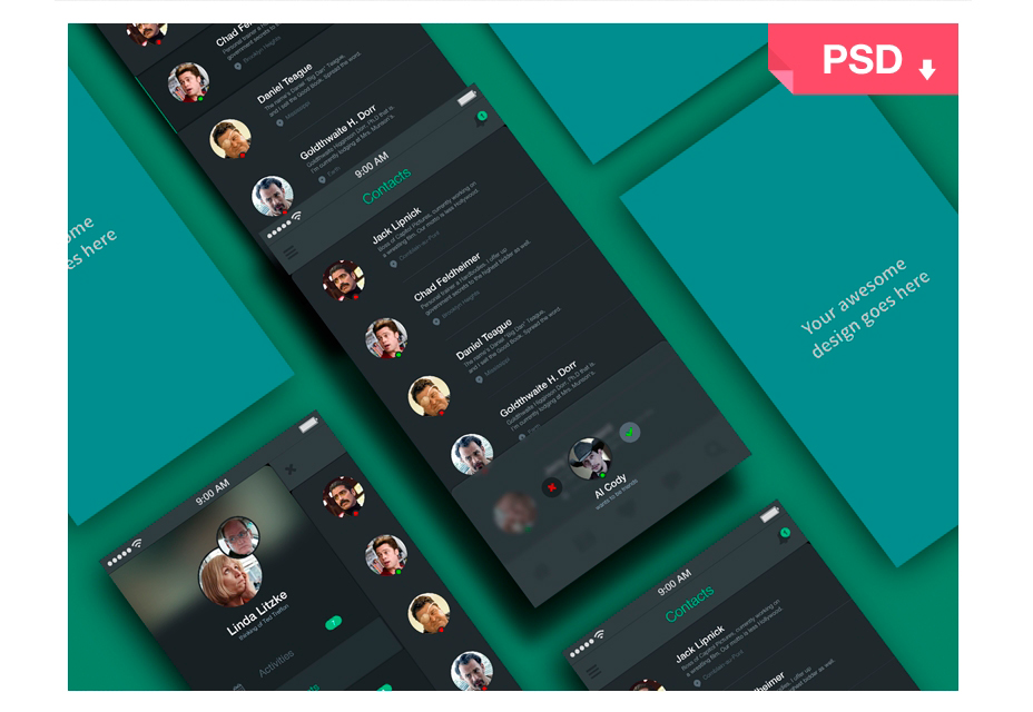 50 incredible freebies for web designers, February 2015 App Screens Perspective Mockup