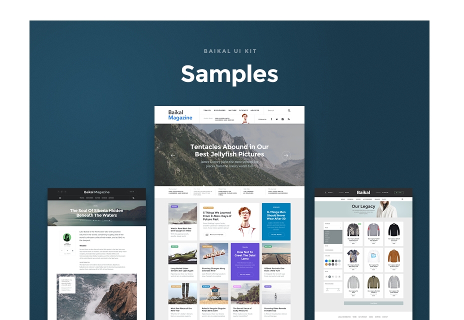 50 incredible freebies for web designers, February 2015 Baikal UI Kit: Samples