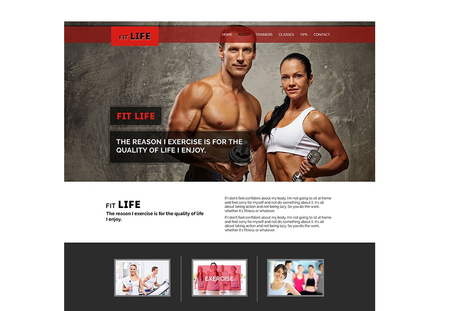 50 incredible freebies for web designers, February 2015 FitLife One Page PSD Template