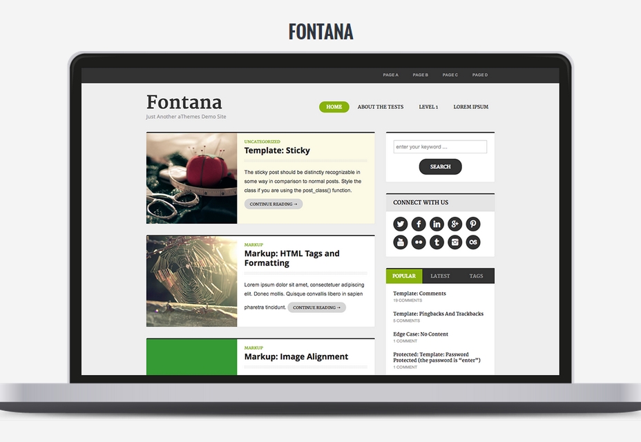 50 incredible freebies for web designers, February 2015 Fontana WordPress Theme