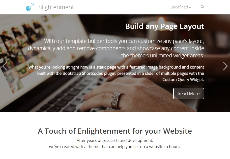 50 incredible freebies for web designers, February 2015 Enlightenment WordPress Theme