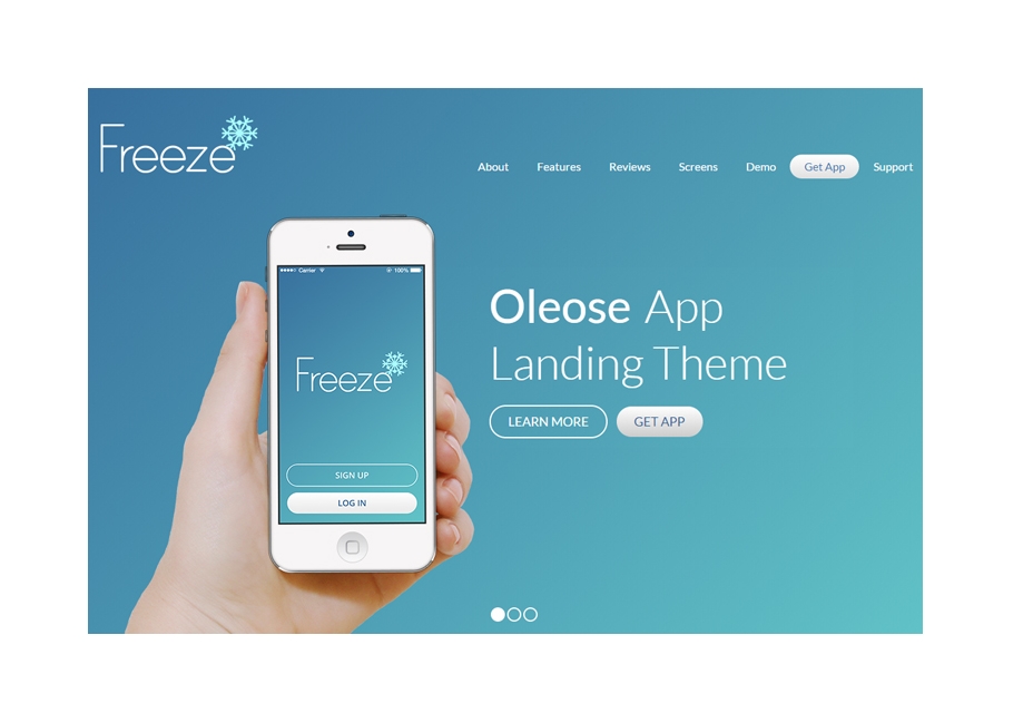 50 incredible freebies for web designers, February 2015 Oleose: Mobile App Landing Page