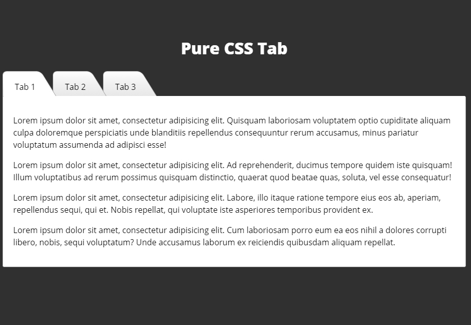 50 incredible freebies for web designers, February 2015 Pure CSS3 Tabs