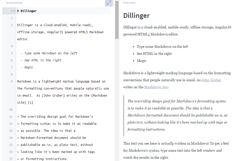 50 incredible freebies for web designers, February 2015 Dillinger: Online Markdown Editor